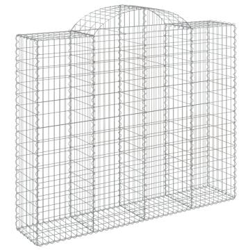 Arched Gabion Baskets 25 pcs 200x50x160/180 cm Galvanised Iron