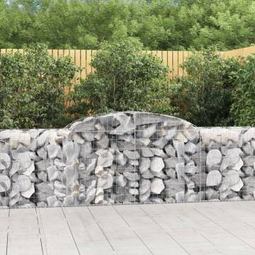 Arched Gabion Baskets 15 pcs 300x50x80/100 cm Galvanised Iron