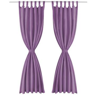 Micro-Satin Curtains 2 pcs with Loops 140x245 cm Lilac