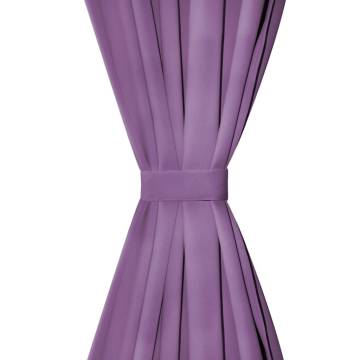 Micro-Satin Curtains 2 pcs with Loops 140x245 cm Lilac