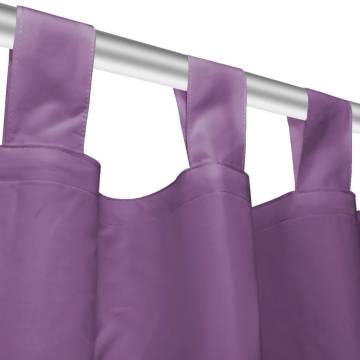 Micro-Satin Curtains 2 pcs with Loops 140x245 cm Lilac