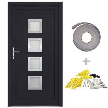 Front Door Anthracite 88x200 cm PVC