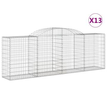 Arched Gabion Baskets 13 pcs 300x50x100/120 cm Galvanised Iron