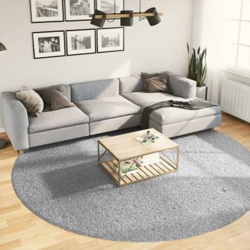 Shaggy Rug PAMPLONA High Pile Modern Grey Ø 280 cm