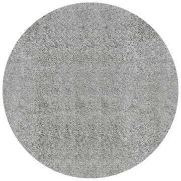 Shaggy Rug PAMPLONA High Pile Modern Grey Ø 280 cm