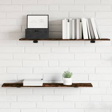 Wall Shelves 4 pcs Smoked Oak 100x20x1.5 cm Engineered Wood