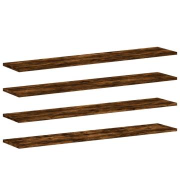 Wall Shelves 4 pcs Smoked Oak 100x20x1.5 cm Engineered Wood