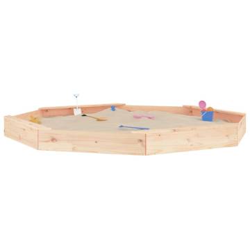 Sandbox with Seats Octagon Solid Wood Pine