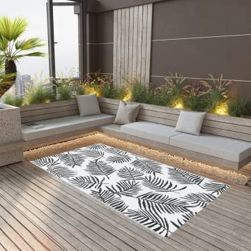 Outdoor Carpet White and Black 160x230 cm PP