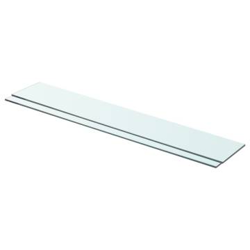 Shelves 2 pcs Panel Glass Clear 80x12 cm