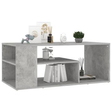 Coffee Table Concrete Grey 100x50x40 cm Engineered Wood