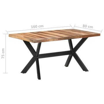 Dining Table 160x80x75 cm Solid Wood with Honey Finish