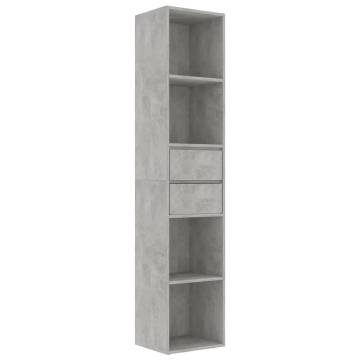 Book Cabinet Concrete Grey 36x30x171 cm Engineered Wood