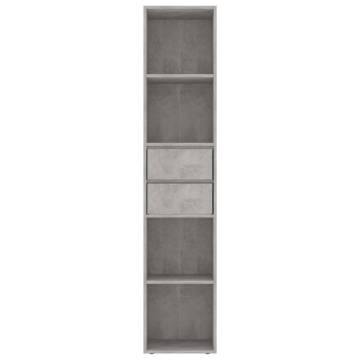 Book Cabinet Concrete Grey 36x30x171 cm Engineered Wood