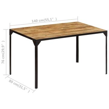 Dining Table 140x80x76 cm Solid Mango Wood