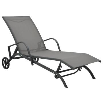 Sun Loungers 2 pcs with Table Textilene and Steel