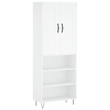 Highboard White 69.5x34x180 cm Engineered Wood