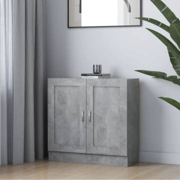 Book Cabinet Concrete Grey 82.5x30.5x80 cm Engineered Wood