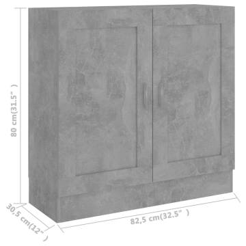 Book Cabinet Concrete Grey 82.5x30.5x80 cm Engineered Wood