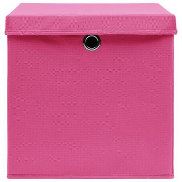 Storage Boxes with Covers 4 pcs 28x28x28 cm Pink