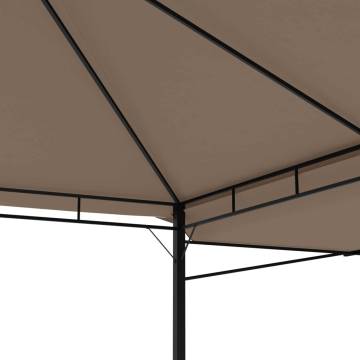 Gazebo with Double Extending Roofs 3x3x2.75 m Taupe 180g/m²