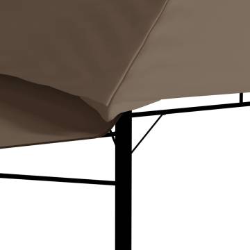 Gazebo with Double Extending Roofs 3x3x2.75 m Taupe 180g/m²