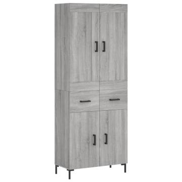 Highboard Grey Sonoma 69.5x34x180 cm Engineered Wood