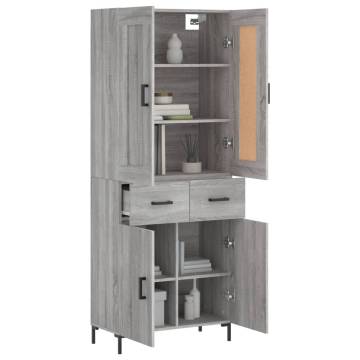 Highboard Grey Sonoma 69.5x34x180 cm Engineered Wood