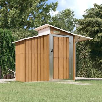 Garden Shed Brown 270x130x208.5 cm Galvanised Steel