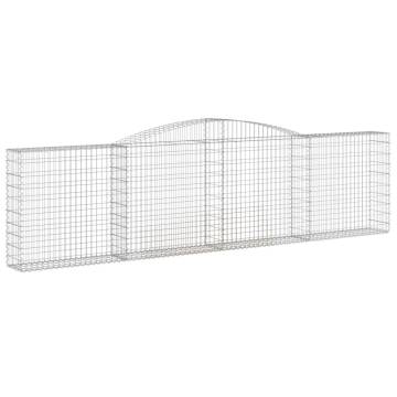 Arched Gabion Baskets 4 pcs 400x30x100/120 cm Galvanised Iron