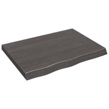 Bathroom Countertop Dark Brown 80x60x(2-6) cm Treated Solid Wood