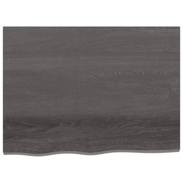 Bathroom Countertop Dark Brown 80x60x(2-6) cm Treated Solid Wood