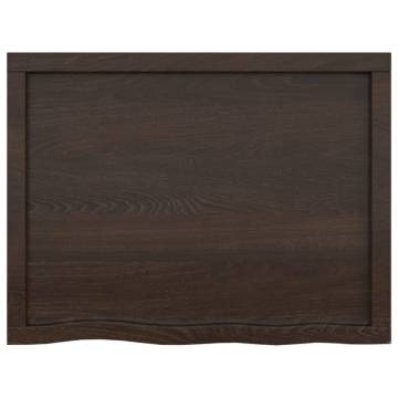 Bathroom Countertop Dark Brown 80x60x(2-6) cm Treated Solid Wood