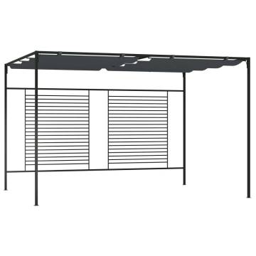 Gazebo with Retractable Roof 4x3x2.3 m Anthracite 180 g/m²