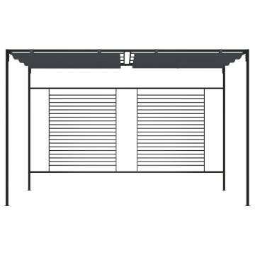 Gazebo with Retractable Roof 4x3x2.3 m Anthracite 180 g/m²