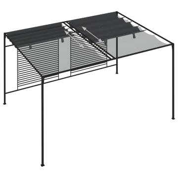 Gazebo with Retractable Roof 4x3x2.3 m Anthracite 180 g/m²