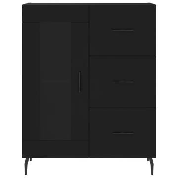 Highboard Black 69.5x34x180 cm Engineered Wood