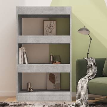 Book Cabinet/Room Divider Concrete Grey 60x30x103 cm Engineered Wood