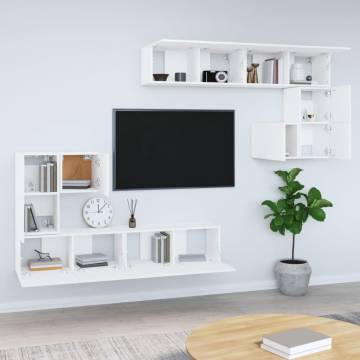 Wall-mounted TV Cabinet White Engineered Wood