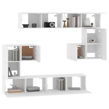 Wall-mounted TV Cabinet White Engineered Wood