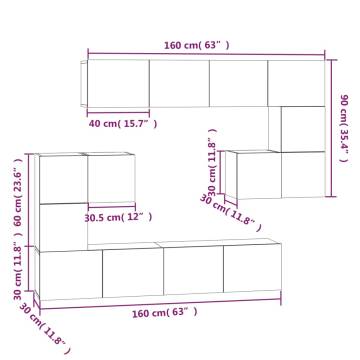 Wall-mounted TV Cabinet White Engineered Wood