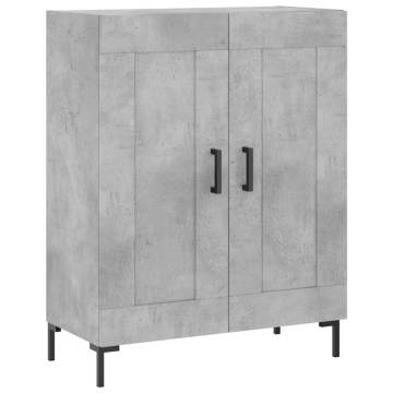 Highboard Concrete Grey 69.5x34x180 cm Engineered Wood