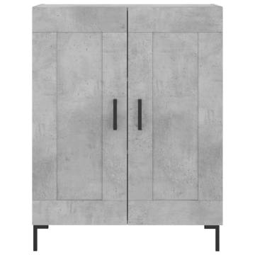 Highboard Concrete Grey 69.5x34x180 cm Engineered Wood