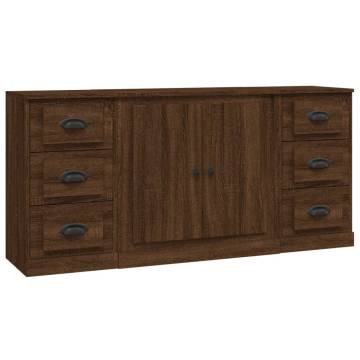 Sideboards 3 pcs Brown Oak Engineered Wood