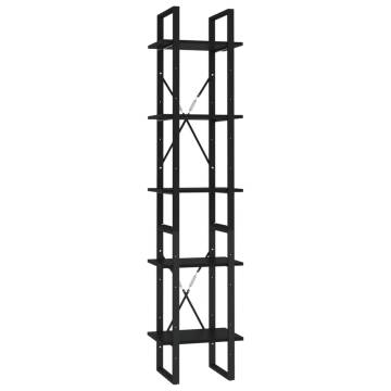 5-Tier Book Cabinet Black 40x30x175 cm Engineered Wood