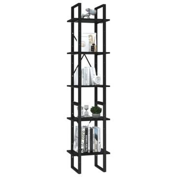 5-Tier Book Cabinet Black 40x30x175 cm Engineered Wood