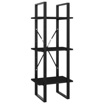 5-Tier Book Cabinet Black 40x30x175 cm Engineered Wood