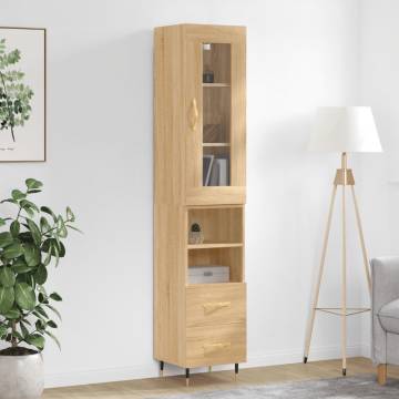 Highboard Sonoma Oak 34.5x34x180 cm Engineered Wood