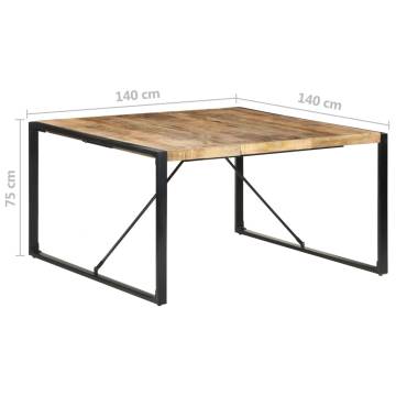 Dining Table 140x140x75 cm Rough Mango Wood