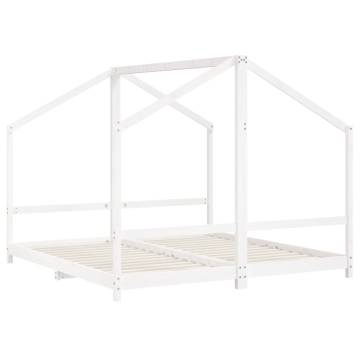 Kids Bed Frame White 2x(90x190) cm Solid Wood Pine